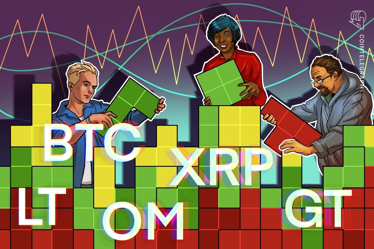 Bitcoin trades in tight range as XRP, LT, OM, and GT aim to move higher